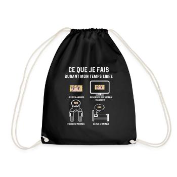 animés temps libre mangaka - Sac de sport léger - noir - Devant