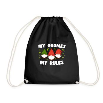 Mes Gnomes Mes règles Loverleaf Yard Gnome de jardin - Sac de sport léger - noir - Devant