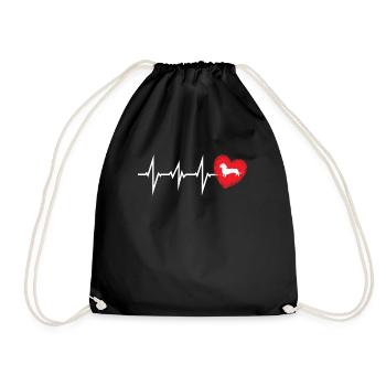 Chien teckel Propriétaire de chien Gechenkidee - Sac de sport léger - noir - Devant