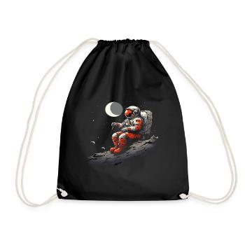 Astronaut auf dem Mond - Turnbeutel - Schwarz - Vorne