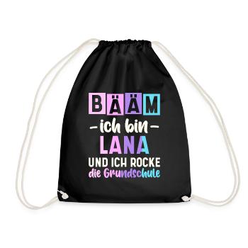 Name Lana Geschenk Grundschule - Turnbeutel - Schwarz - Vorne