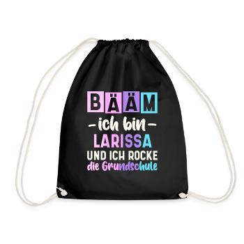 Name Larissa Geschenk Grundschule - Turnbeutel - Schwarz - Vorne