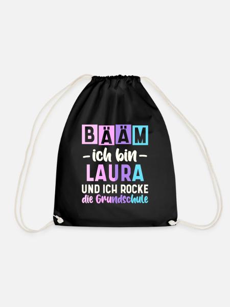 Name Laura Geschenk Grundschule - Turnbeutel - Schwarz