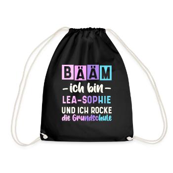 Name Lea-Sophie Geschenk Grundschule - Turnbeutel - Schwarz - Vorne