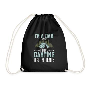Papa Tente Camping Joke Drôle Papa Jogue - Sac de sport léger - noir - Devant