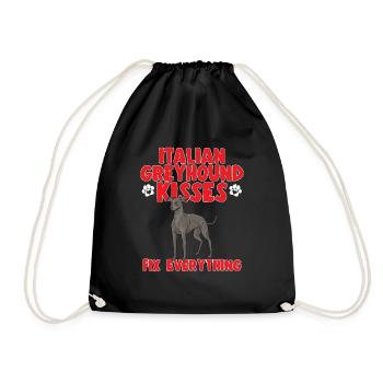 Italian Greyhound Greyhound Dogs - Drawstring Bag - black - Front