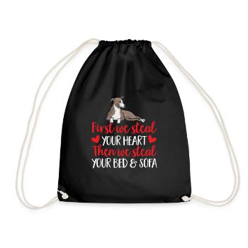 Lévrier italien Greyhound Chiens - Sac de sport léger - noir - Devant