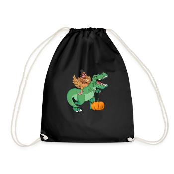 Thanksgiving Day T Rex Dabbing Türkei lustig Dinos - Turnbeutel - Schwarz - Vorne