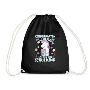 Schülerin Erstklässlerin Grundschule - Turnbeutel - Schwarz - Vorne
