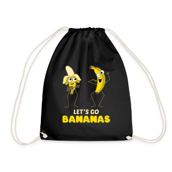 Lustiges Bananen-Meme singen Lass uns Bananen gehen - Turnbeutel - Schwarz - Vorne