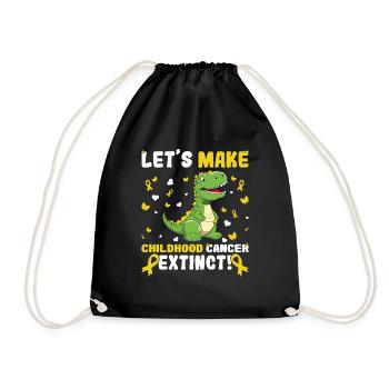 Dinosaure Septembre Sensibilisation au cancer infantile - Sac de sport léger - noir - Devant