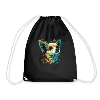 Chihuahua | Puppy Mom Funny Dog Cute Beautiful - Drawstring Bag - black - Front