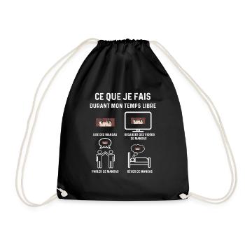 mangas temps libre mangaka - Sac de sport léger - noir - Devant