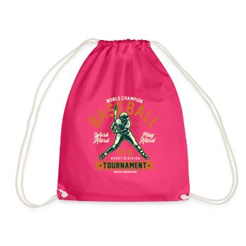 Baseball graphic - Drawstring Bag - fuchsia - Front