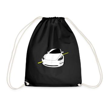 Electric Car, Drive The Future, Zero Emissions - Drawstring Bag - black - Front