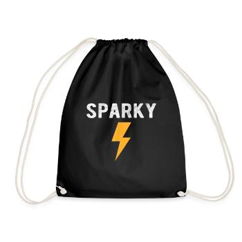 Elektriker Geschenk Lustig Sparky Spitzname Blitz - Turnbeutel - Schwarz - Vorne