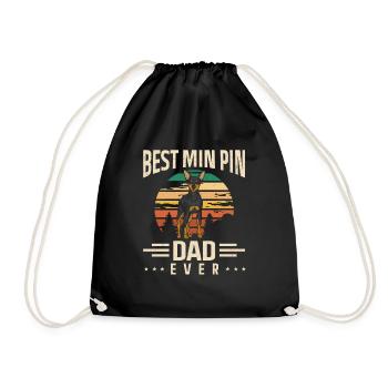 Miniature Pinscher Rehpinscher Min Pin Dog - Drawstring Bag - black - Front