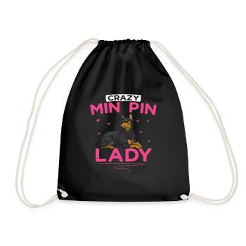 Miniature Pinscher Rehpinscher Min Pin Dog - Drawstring Bag - black - Front