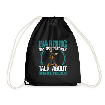 Miniature Pinscher Rehpinscher Min Pin Dog - Drawstring Bag - black - Front