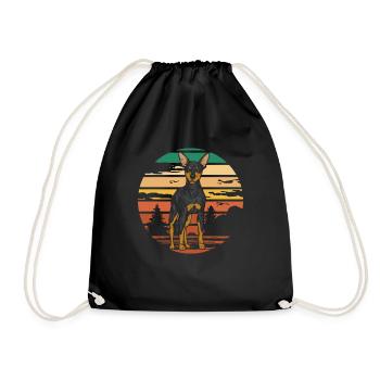 Miniature Pinscher Rehpinscher Min Pin Dog - Sac de sport léger - noir - Devant