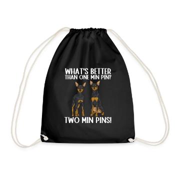 Miniature Pinscher Rehpinscher Min Pin Dog - Drawstring Bag - black - Front