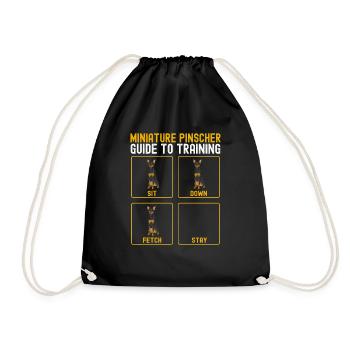 Miniature Pinscher Rehpinscher Min Pin Dog - Drawstring Bag - black - Front