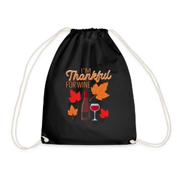 Je suis reconnaissant pour Wine Funny Thanksgiving - Sac de sport léger - noir - Devant