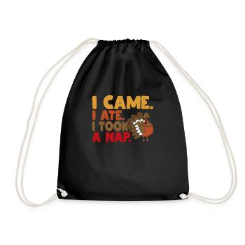 Je suis venu, j’ai mangé, j’ai fait une sieste - Sac de sport léger - noir - Devant