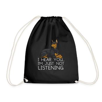 Miniature Pinscher Rehpinscher Min Pin Dog - Drawstring Bag - black - Front