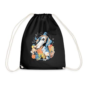 Libo the blue dog - Drawstring Bag - black - Front