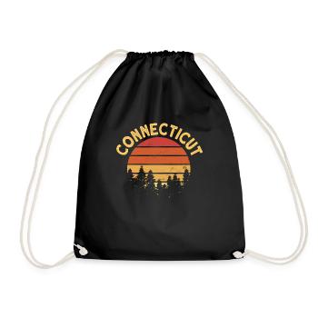 Connecticut - Drawstring Bag - black - Front