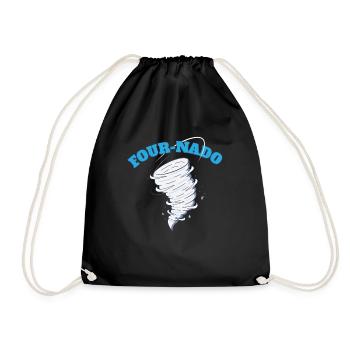 4 ans 4ème anniversaire Tornade Thème Fournado - Sac de sport léger - noir - Devant
