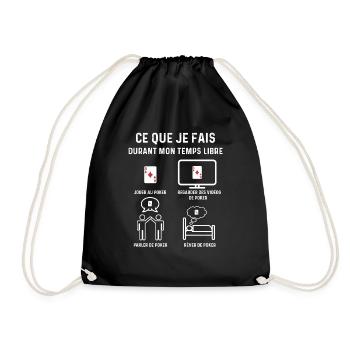 poker temps libre joueur - Sac de sport léger - noir - Devant