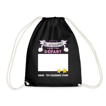 Départ Avec Autographes Des Collègues Stars - Sac de sport léger - noir - Devant