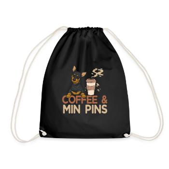 Miniature Pinscher Rehpinscher Min Pin Dog - Drawstring Bag - black - Front