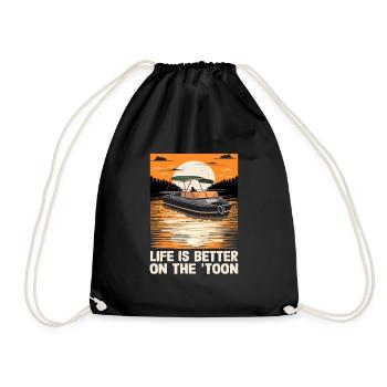 La vie est meilleure sur le bateau 'Toon Pontoon King - Sac de sport léger - noir - Devant