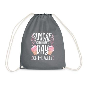 Sundae Is My Favorite Day Of The Week Lover Gift - Drawstring Bag - grey - Front