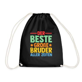 Der Beste Großer Bruder Aller Zeiten - Turnbeutel - Schwarz - Vorne