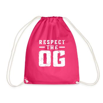 Respect The OG Original Gangsta Calligraphy - Turnbeutel - Fuchsia - Vorne