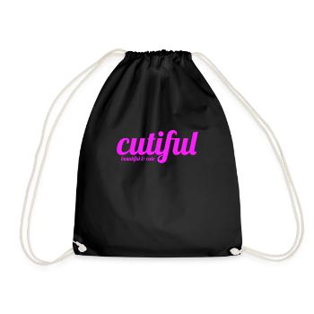 Cutiful My Blend Between Cute and Beautiful - Drawstring Bag - black - Front