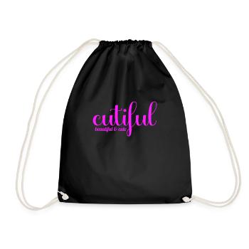 Cutiful Meine Mischung zischen Cute und Beautiful - Turnbeutel - Schwarz - Vorne