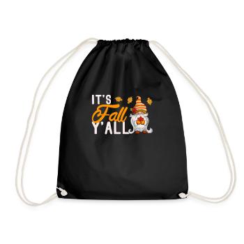 It's autumn her all gnome pumpkin Halloween harvest - Drawstring Bag - black - Front