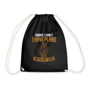Miniature Pinscher Rehpinscher Min Pin Dog - Drawstring Bag - black - Front