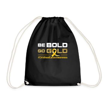 Month September Ribbon Childhood Cancer Awareness - Drawstring Bag - black - Front