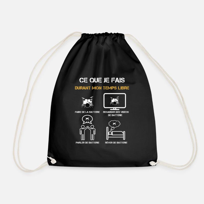 batterie temps libre humour - Sac de sport léger - noir