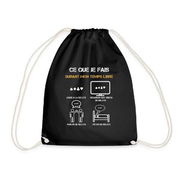 belote temps libre humour - Sac de sport léger - noir - Devant