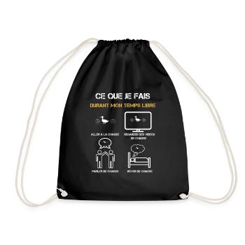 chasse canard temps libre humour - Sac de sport léger - noir - Devant