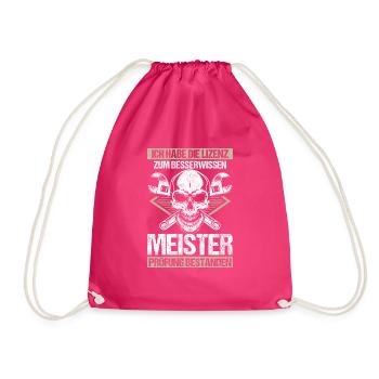 Meisterprüfung Geschenkidee Lizenz - Turnbeutel - Fuchsia - Vorne