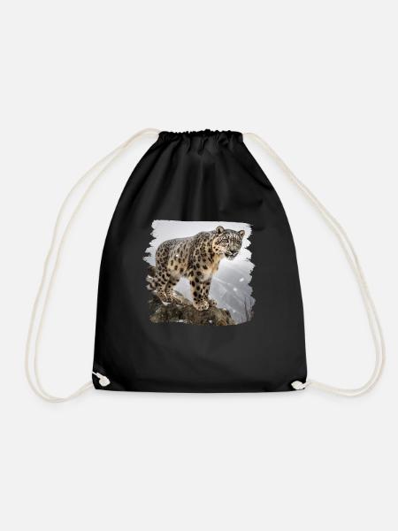 Snow Leopard Snow Leopard - Drawstring Bag - black