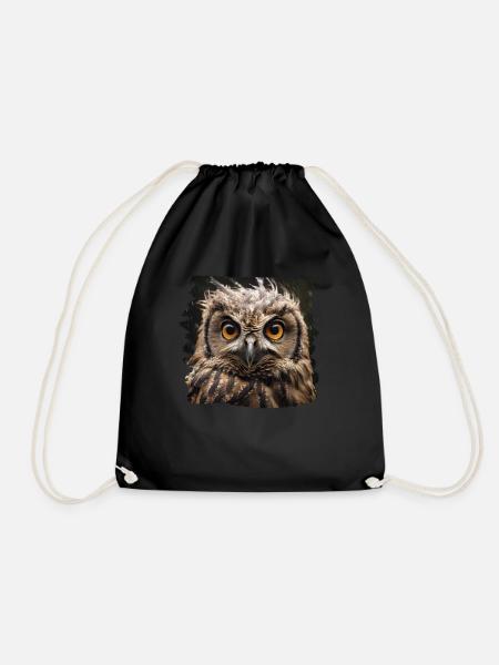 Owls Owl Owl Eagle Owl Night Owl Owl - Drawstring Bag - black